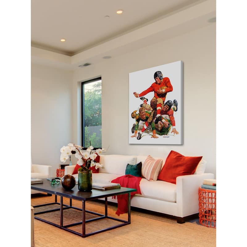 Marmont Hill - "College Football" by J.F. Kernan Painting Print on Canvas Print on Canvas - Multi-Color