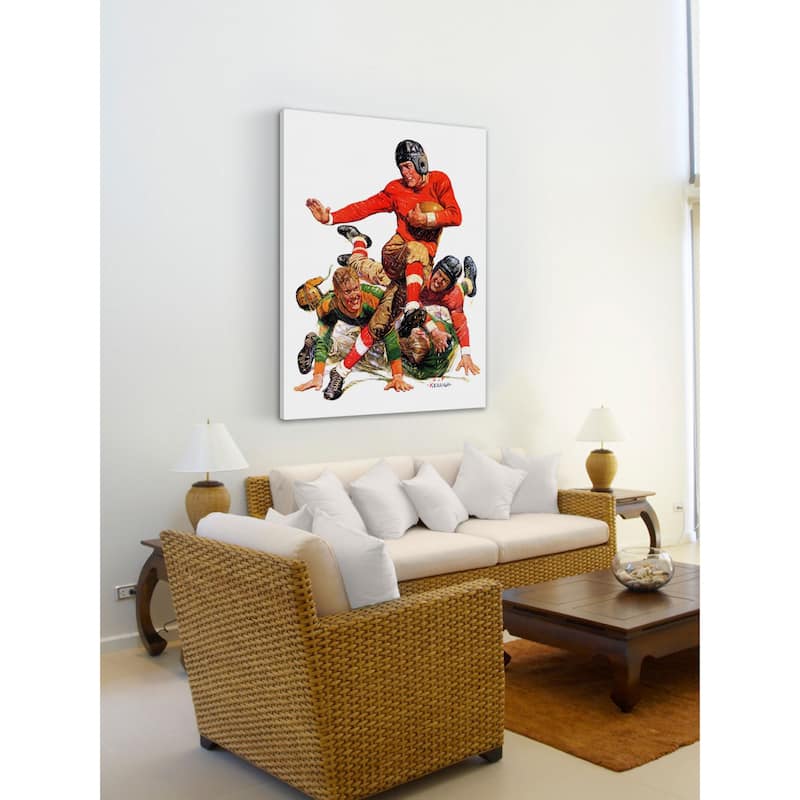 Marmont Hill - "College Football" by J.F. Kernan Painting Print on Canvas Print on Canvas - Multi-Color