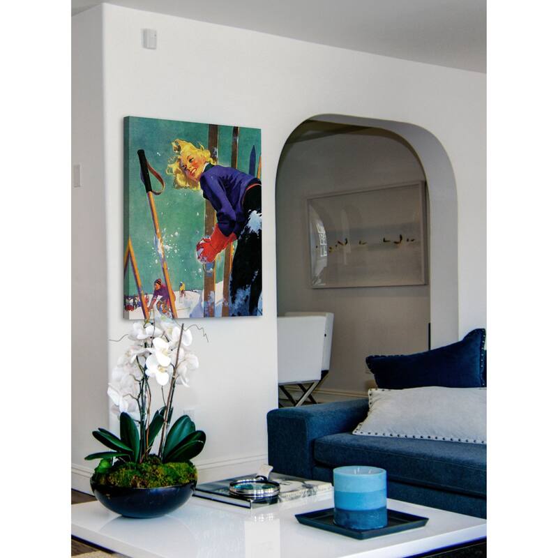 Marmont Hill - "Snow Fight" by Dominice Cammerota Painting Print on Canvas - Multi-Color