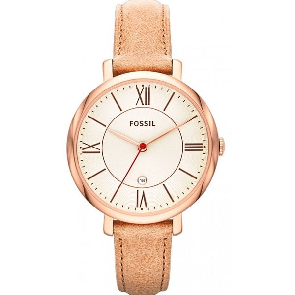 Shop Fossil Women's Jacqueline Tan Dial Camel Brown Leather Watch ...