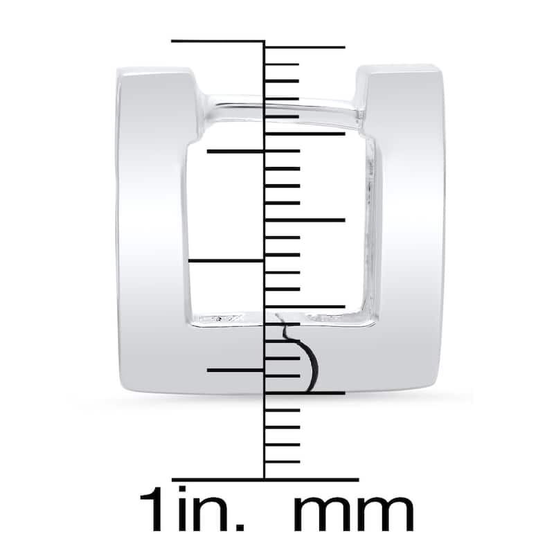 Sterling Silver Mini Square Hinged Hoop Earring by Roberto Martinez