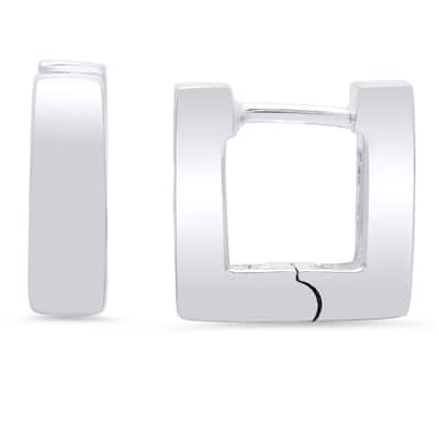 Sterling Silver Mini Square Hinged Hoop Earring by Roberto Martinez