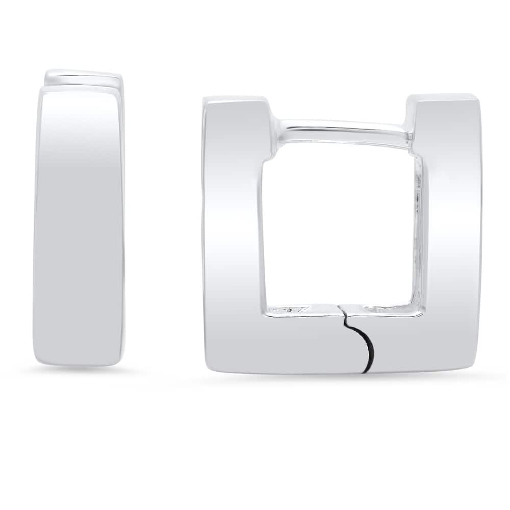 Sterling Silver Mini Square Hinged Hoop Earring by Roberto Martinez