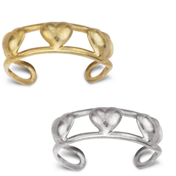 FreshTrends Stars & Hearts 14k White Gold Adjustable Toe Ring FreshTrends Stars & Hearts 14k White Gold Adjustable Toe Ring