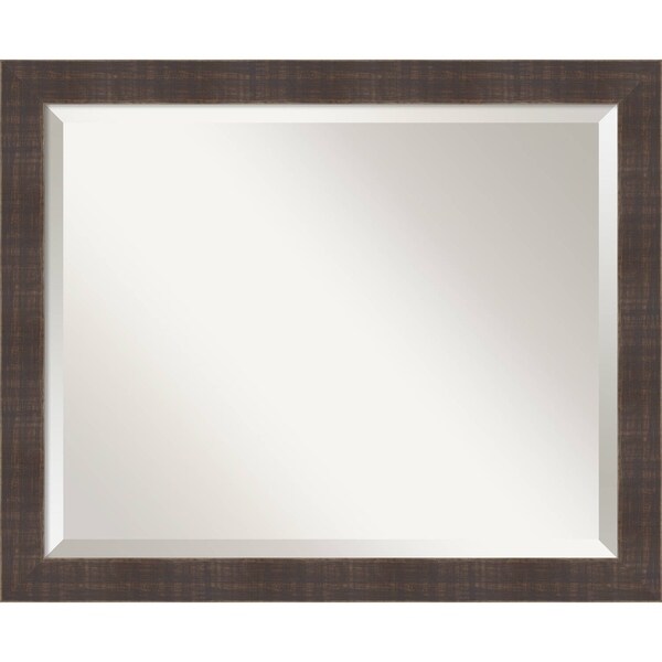 Wall Mirror, Whiskey Brown Rustic Wood