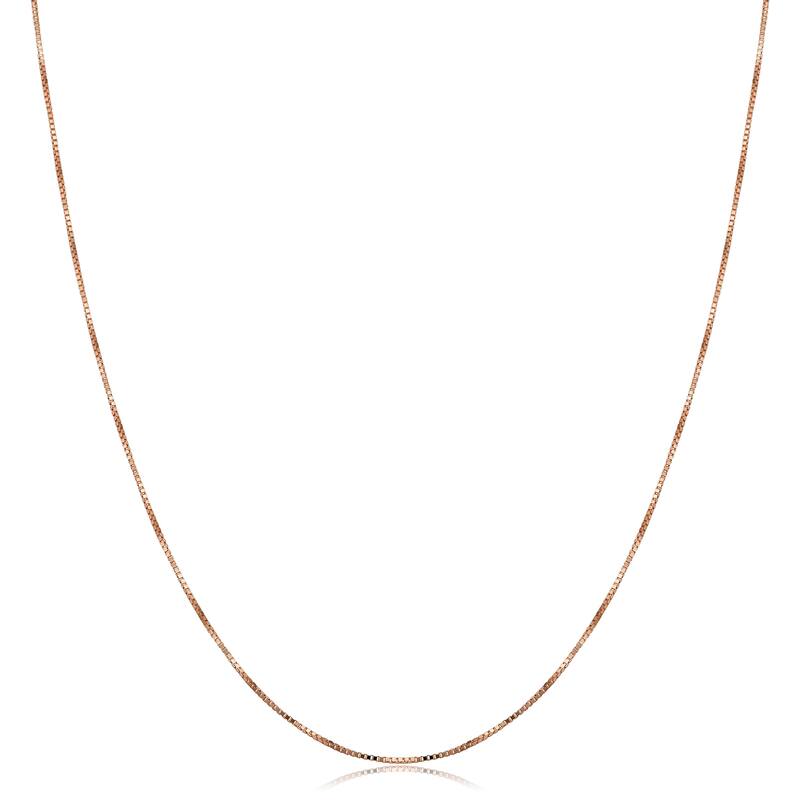 Fremada 10k Rose Gold 0.5-mm High Polish Box Chain