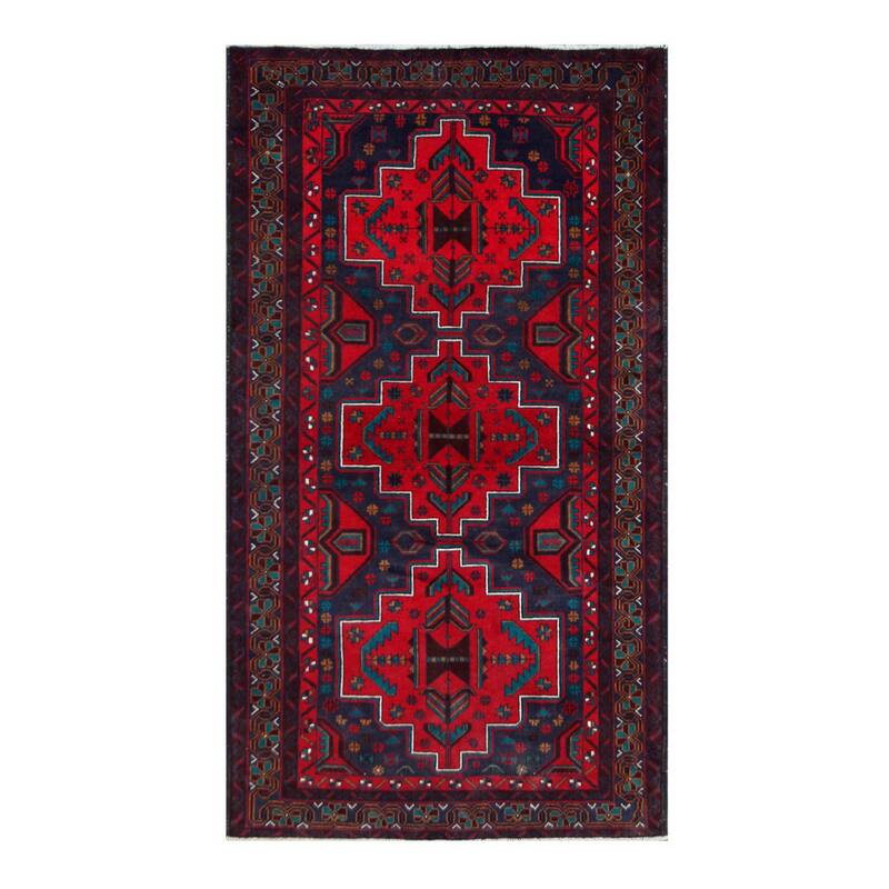 Handmade One-of-a-Kind Balouchi Wool Rug (Afghanistan) - 3'7 x 6'6