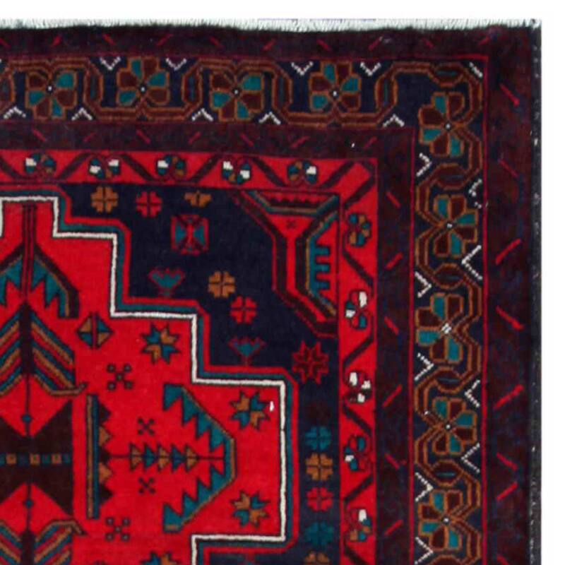 Handmade One-of-a-Kind Balouchi Wool Rug (Afghanistan) - 3'7 x 6'6