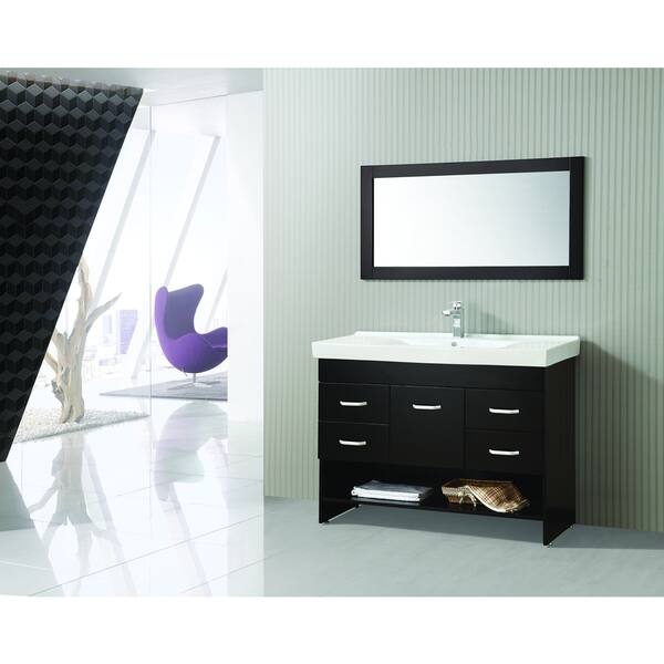 ICA Furniture Natalia 47inch Espresso Modern Bathroom Vanity with