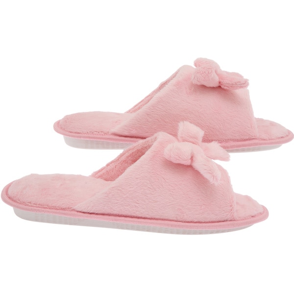 Women s Memory Foam Slippers Best Indoor and Outdoor Open Toe Fleece House Butterfly Tie Shoes for Wide Feet . As Is Item Bed Bath Beyond 10865746