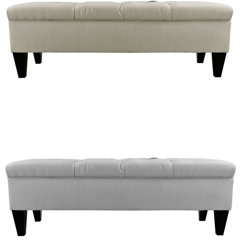 Sachi Diamond Tufted Upholstered Storage Bench