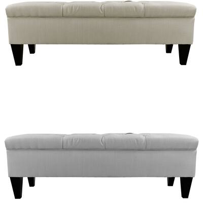 Sachi Diamond Tufted Upholstered Storage Bench