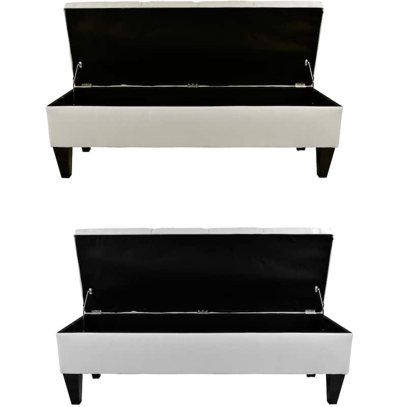Sachi Diamond Tufted Upholstered Storage Bench
