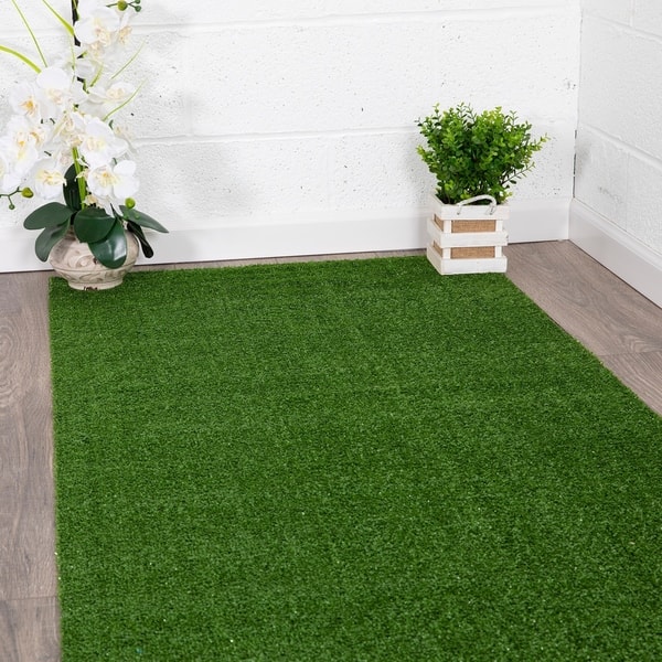 Ottomanson Evergreen Indoor Outdoor Artificial Gr Turf Indoor Outdoor Artificial Gr Turf