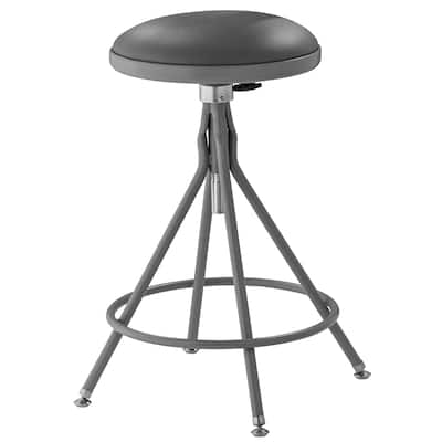 NPS 24 -30" Height Adjustable Heavy Duty Vinyl Padded Swivel Steel Stool, Grey