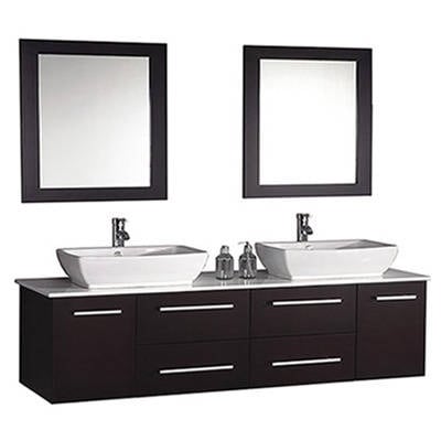 MTD Vanities Nepal 63-inch Double Sink Wall Mounted Bathroom Vanity ...