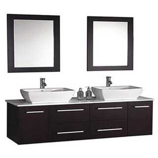 MTD Vanities Nepal 63-inch Double Sink Wall Mounted Bathroom Vanity Set ...