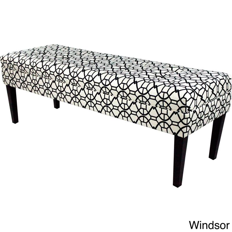 Kaya Noah Button Tufted Upholstered Long Bench