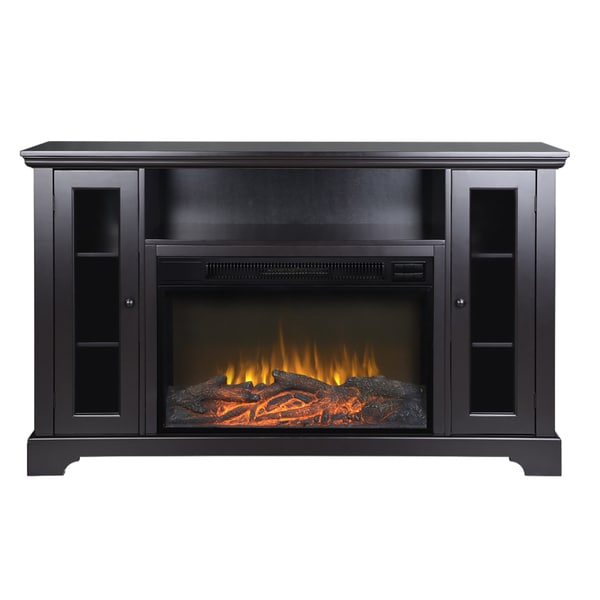 Kingwood 57inch Wide Media Fireplace in Espresso Overstock 10411041
