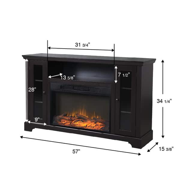 Shop Kingwood 57 Inch Wide Media Fireplace In Espresso Free