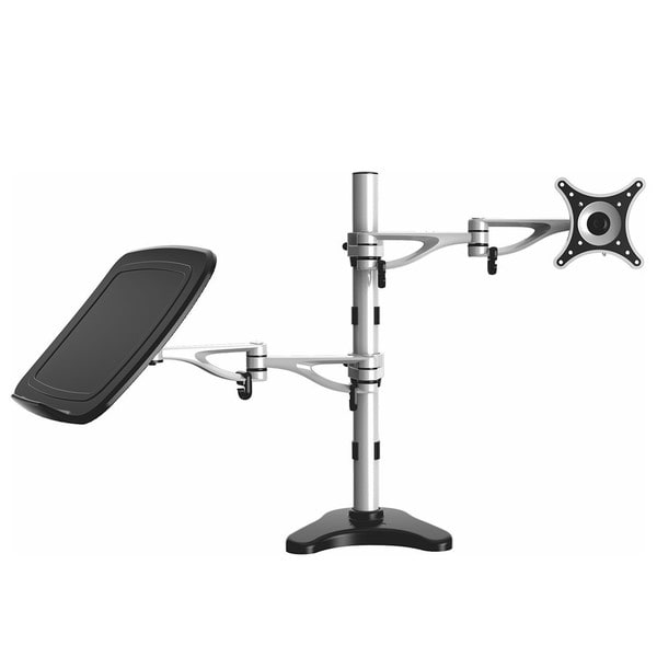 Fleximounts Full Motion Dual Arm Laptop/ 10 to 27 inch Monitor Mount