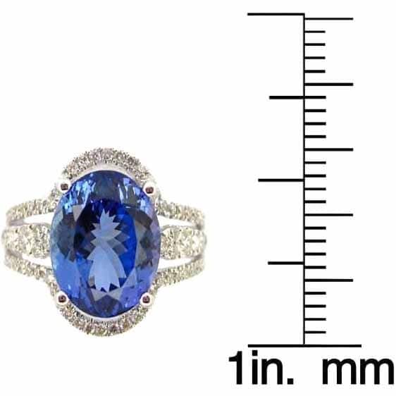 Kabella 14k White Gold Oval-cut Tanznaite 3/5ct TDW Diamond Ring (G-H, SI1-SI2) (Size 6.5)