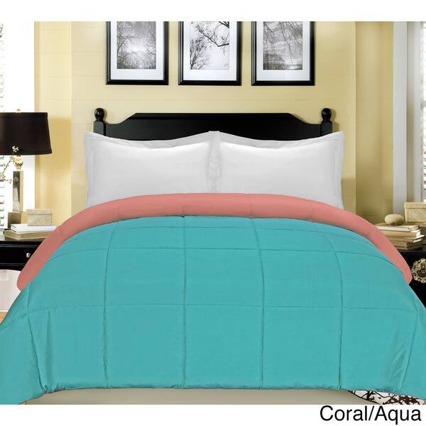 Shop Reversible Solid Color Microfiber Down Alternative Comforter