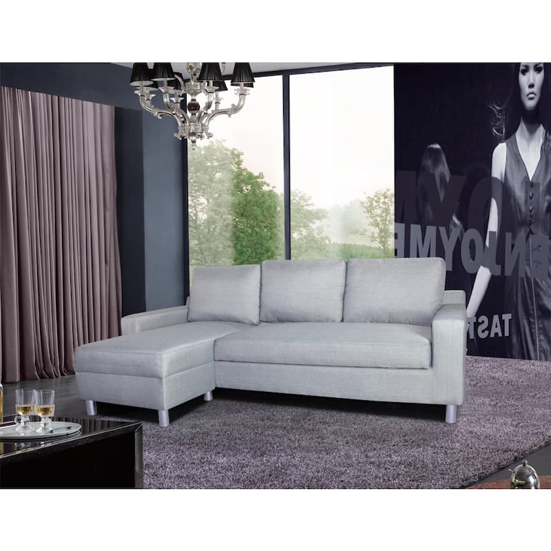 Kachy Fabric Convertible Sectional Sofa Bed - Grey - Right Facing