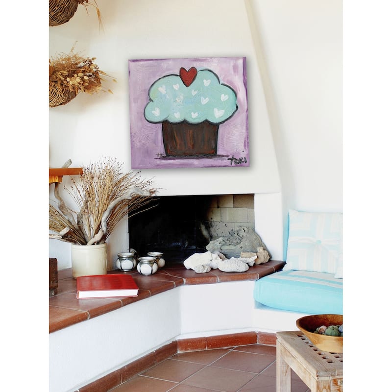 Marmont Hill - "Purple Heart Cake" by Tori Campisi Painting Print on Canvas - Multi-Color