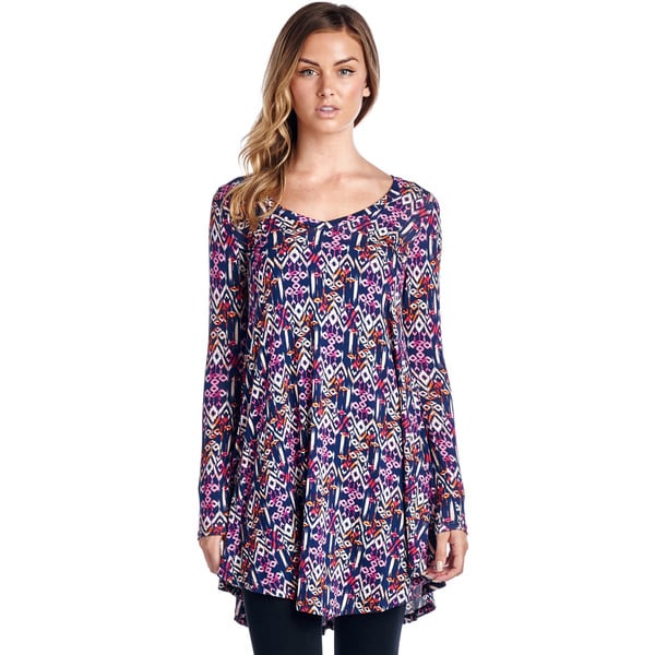 Women's Print Tunic Top - Free Shipping On Orders Over $45 - Overstock ...