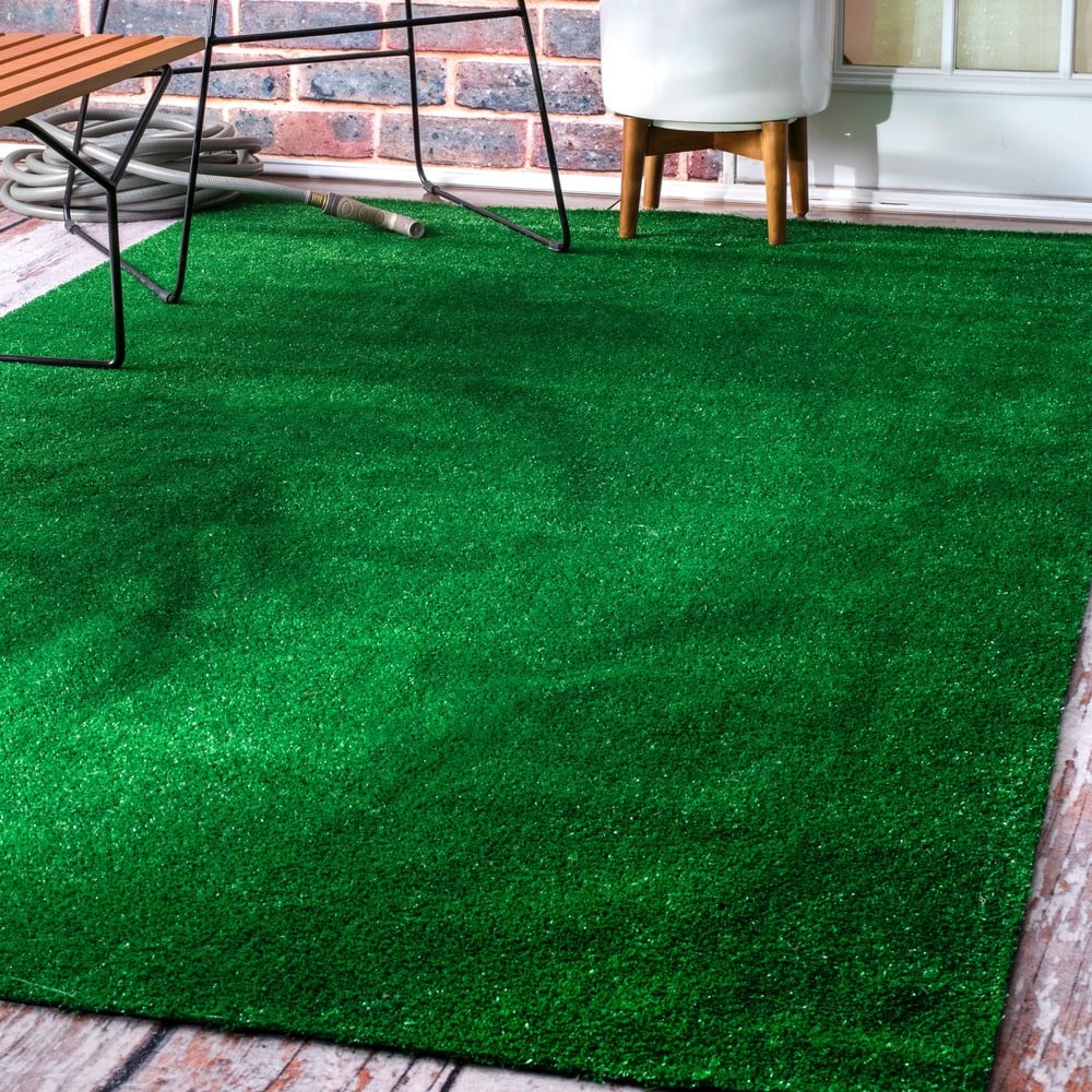Nuloom Green Artificial Grass Outdoor Lawn Turf Patio Area Rug