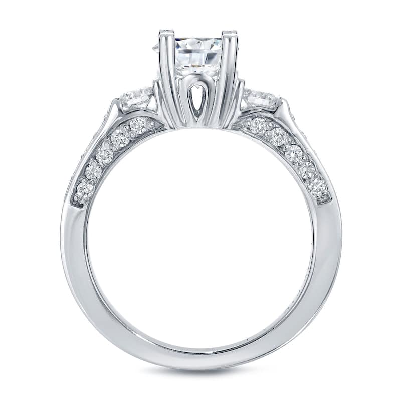 Auriya 2 carat TW Round 3-Stone Diamond Engagement Ring Set 14k Gold Certified