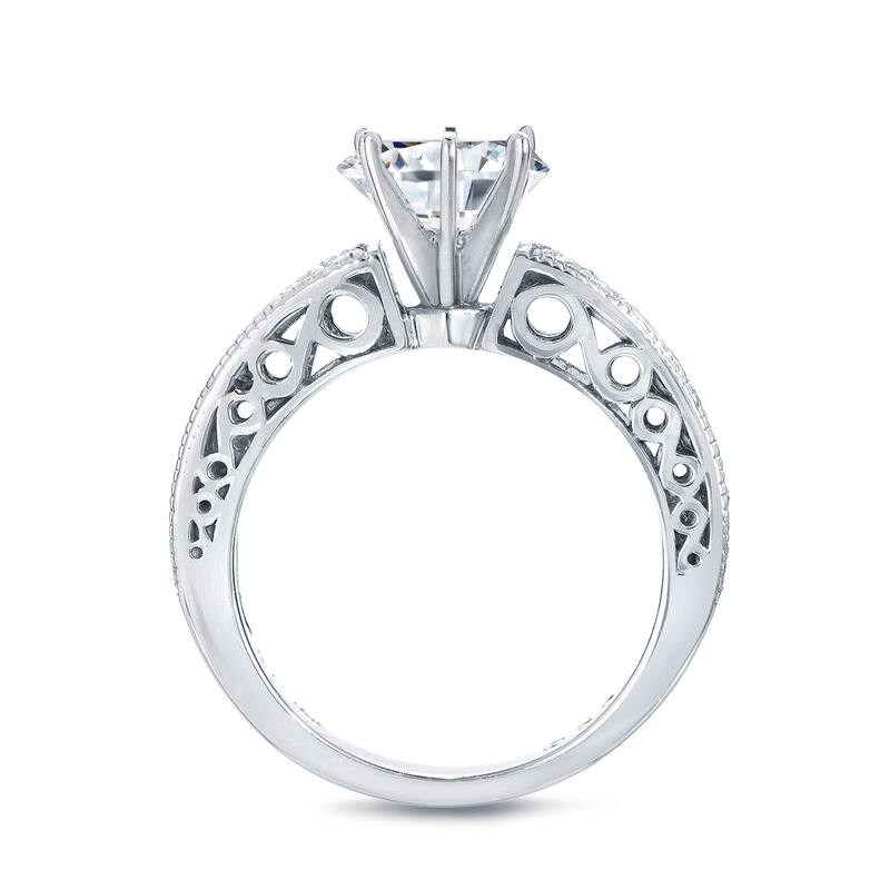 Auriya 14k Gold 1 1/2ctw Round Diamond Engagement Ring Set Certified