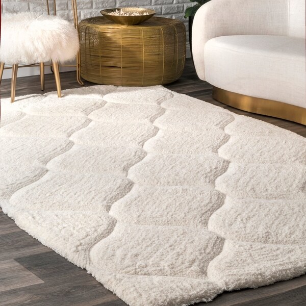 nuLOOM Handmade Trellis Soft and Plush Solid Shag Rug