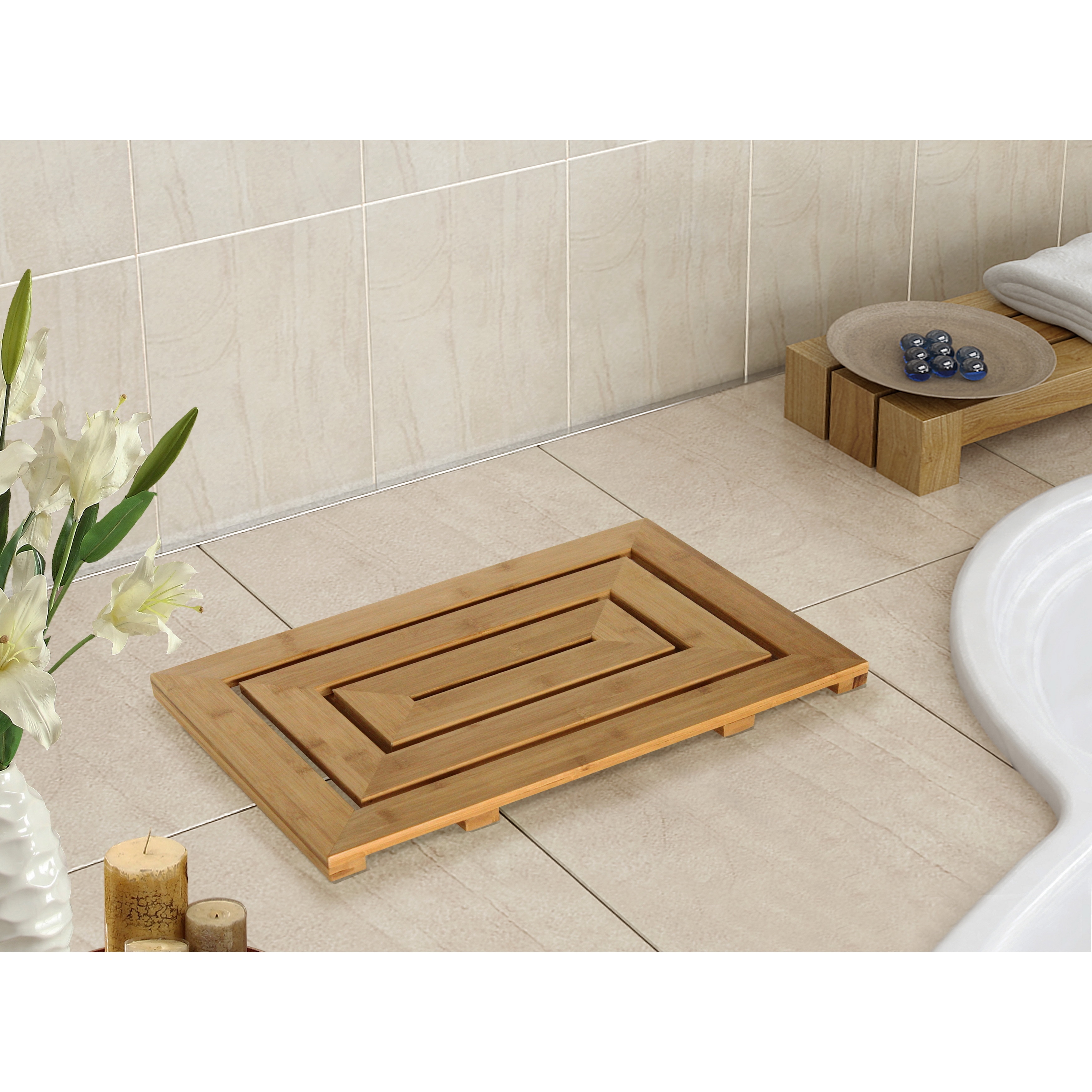 bamboo bath mat