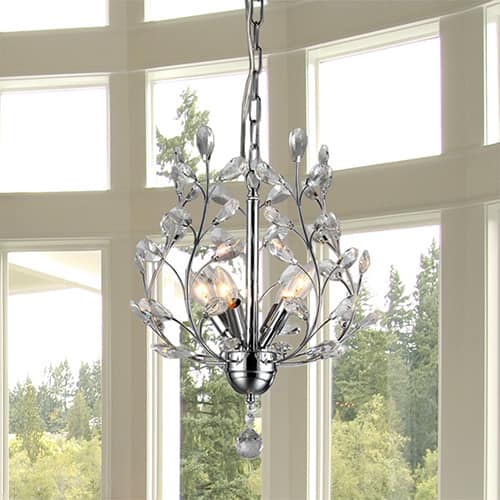 Marie 4-light Chrome 13-inch Crystal Chandelier