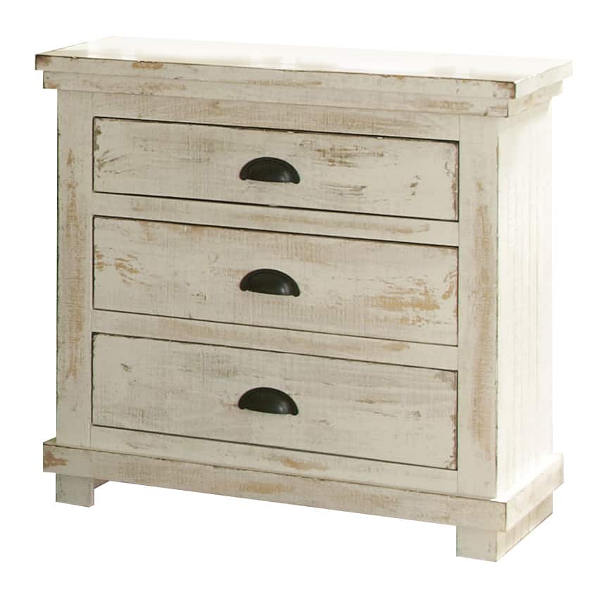 Willow Pine Distressed White Nightstand