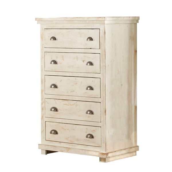 Shop Willow Pine Distressed White Chest Free Shipping Today