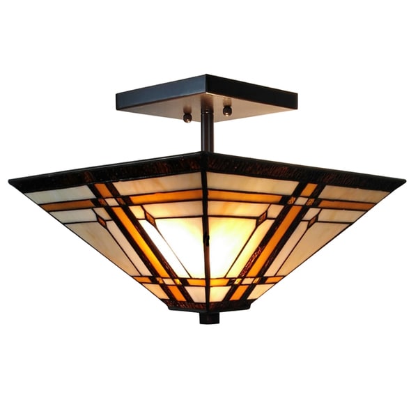 Amora Lighting Tiffany Style Mission Ceiling Pendant ...