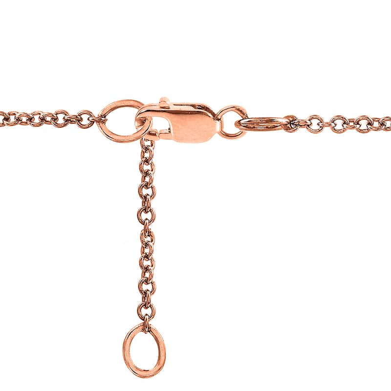 Annello by Kobelli 14k Rose Gold 4 1/2ct TDW Pear Black and White Diamond Bezel Necklace