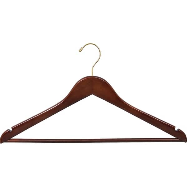 Walnut Wood Hanger,smooth Finish Coat Hanger for Closet With Brass