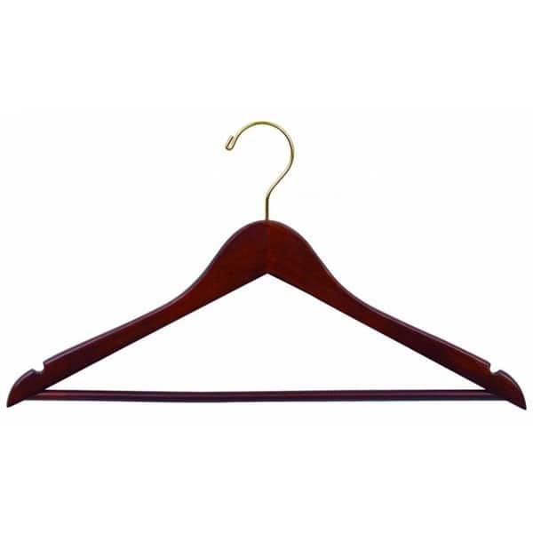 Casafield Wide Shoulder Wooden Suit Hangers, Non-Slip Pant Bar & Swivel  Hook, Black - Set of 6