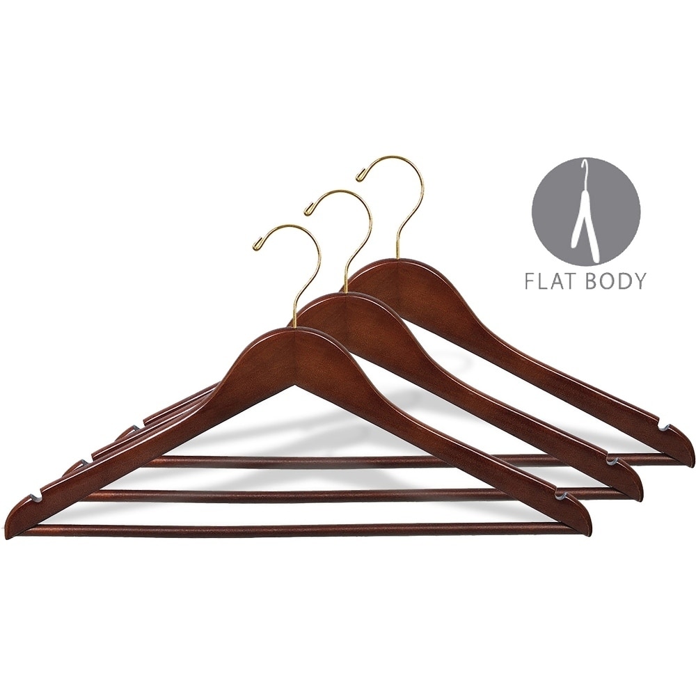 Better Homes & Gardens Wood Suit Hangers, 5 Pack, Walnut Finish