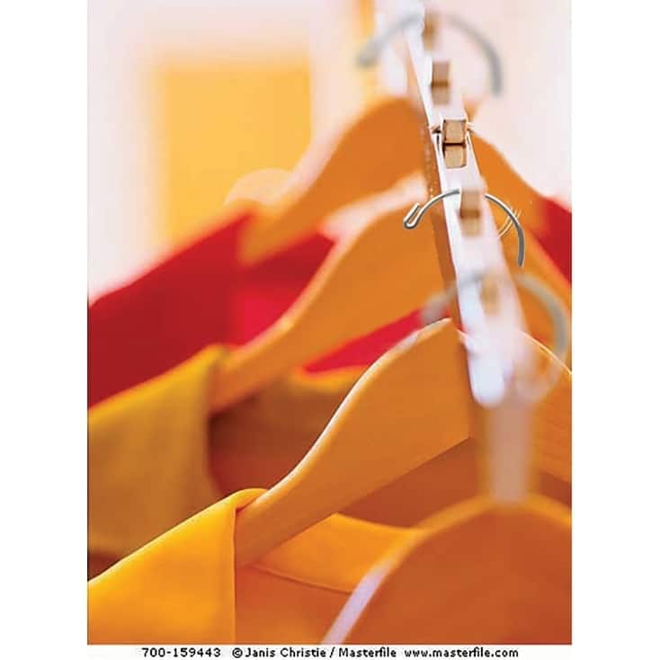 Natural Finish Wooden Combo Hanger with Adjustable Cushion Clips (Case of 25)