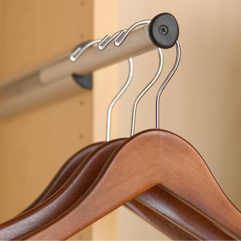 Walnut Finish Wooden Combo Hanger with Chrome Hardware and Clips (Case of 50)