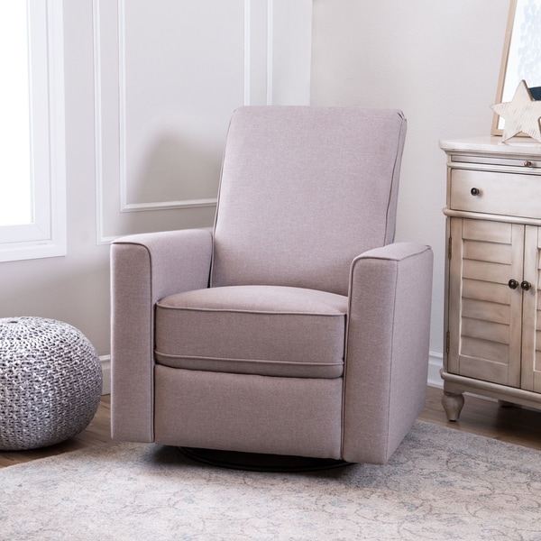 Abbyson Hampton Light Taupe Grey Linen Uphostered Nursery Abbyson Hampton Light Taupe Grey Linen Uphostered Nursery Swivel Recliner Chair