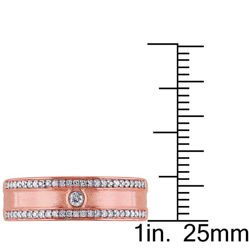 Miadora 10k Rose Gold 1/5ct TDW Bezel Diamond Band - White