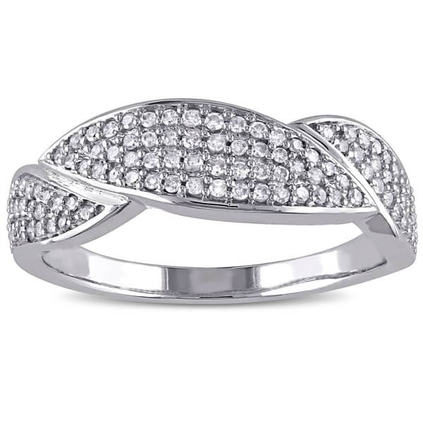 Size-3 Diamond Wedding Band in Sterling Silver 1/6 cttw, G-H,I2-I3 Size-3 Diamond Wedding Band in Sterling Silver 1/6 cttw, G-H,I2-I3