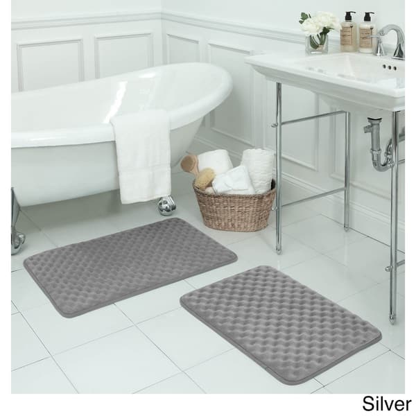 Bounce Comfort Massage Aqua 17 in. x 24 in. Memory Foam Bath Mat