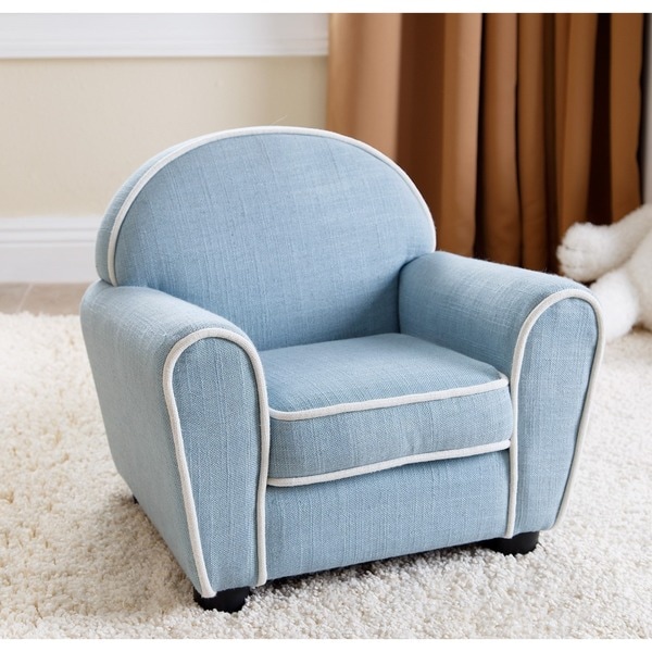 baby blue armchair